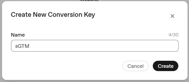 Create New Conversion Key: a name — and the key is ready for the second constant