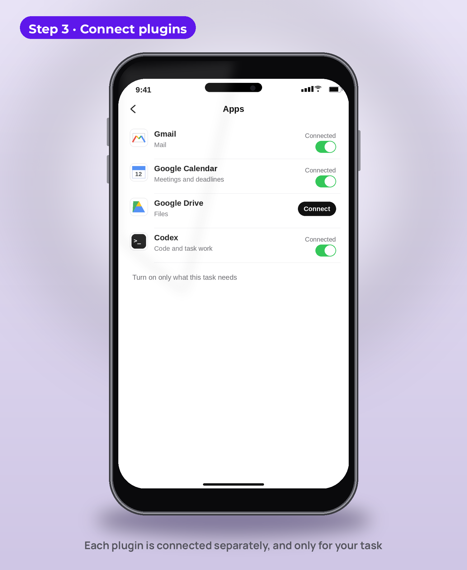 Step 3 — the dot's plugins