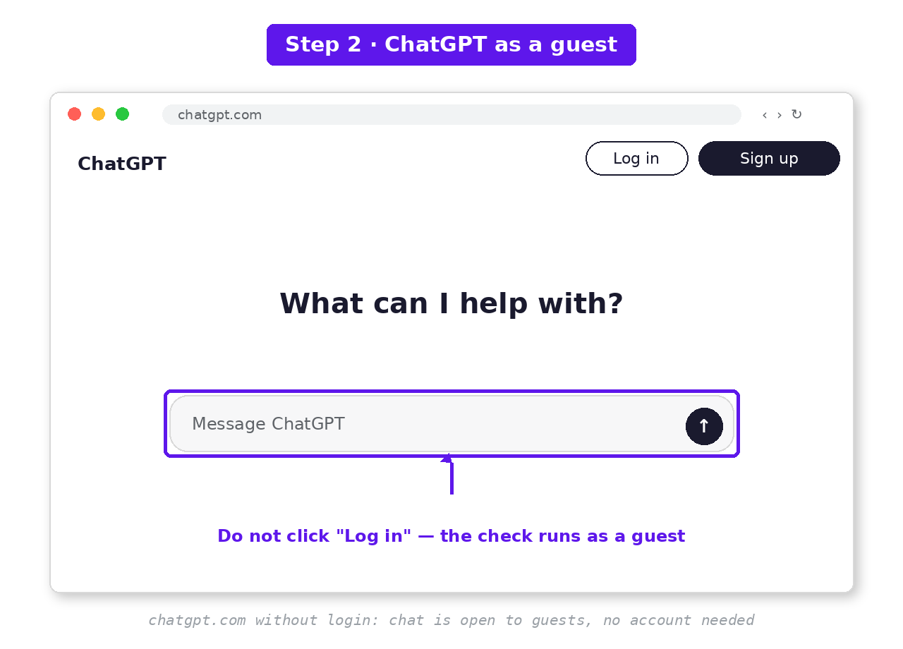 Step 2. ChatGPT without login