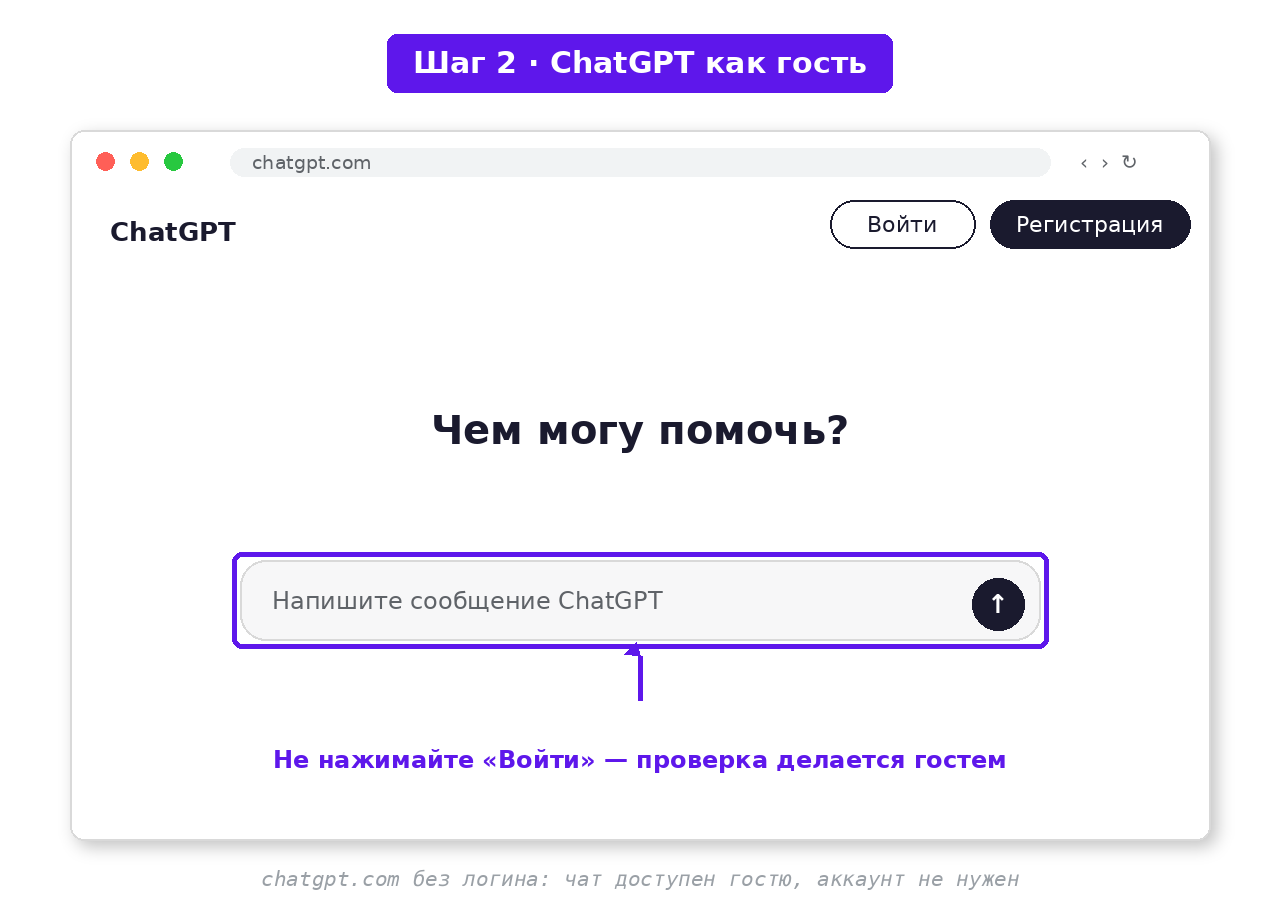 Шаг 2. ChatGPT без логина