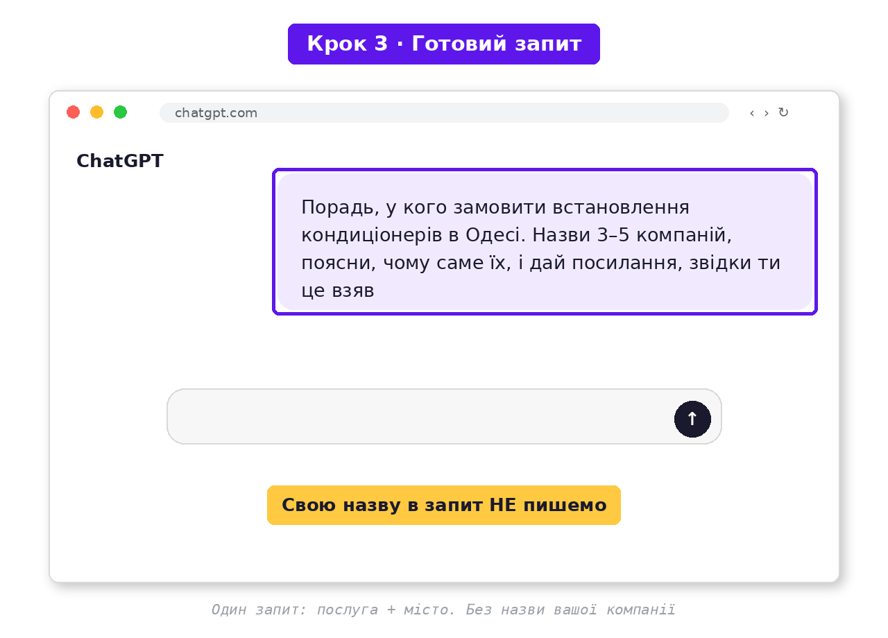 Крок 3. Запит у чаті