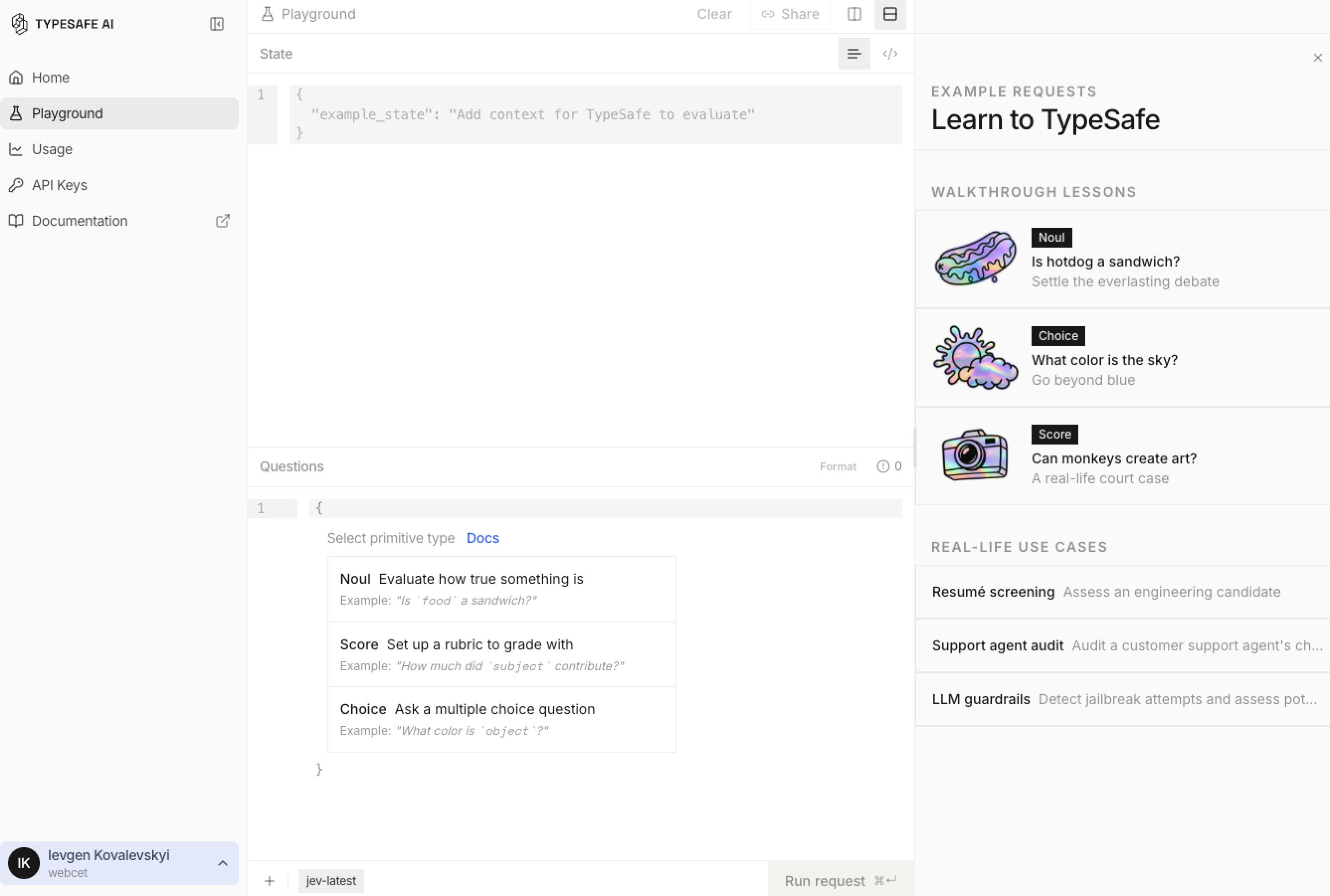 TypeSafe/Jev — Playground